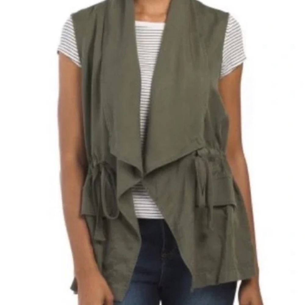 Women’s Sanctuary Olive Green Tie Vest - Large